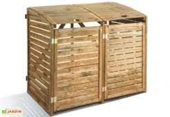 Cache Poubelle Double En Bois Traité Dioica