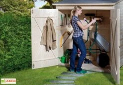 Armoire De Jardin Bois 14 Mm + Plancher Massif : 87 X 163 X 190 Cm -Abriet Mobilier Soldes Boutique 361.1608.30400