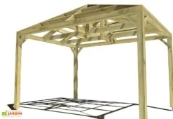 Pergola En Bois Autoportée Traité Autoclave Toit Quatre Pentes - 3 M -Abriet Mobilier Soldes Boutique 3x4 4pents pergola bois