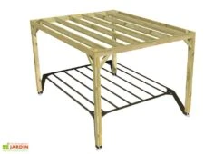 Pergola En Bois Traité Autoclave Autoportée Toit Plat - 3 M -Abriet Mobilier Soldes Boutique 3x4 cubique pergola bois plongeant