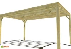 Pergola En Bois Traité Autoclave Autoportée Toit Plat - 3 M -Abriet Mobilier Soldes Boutique 3x5 cubique pergola bois