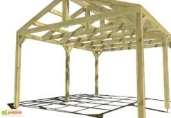 Pergola En Bois Autoportée Traité Autoclave Toit Double Pente - 5 M -Abriet Mobilier Soldes Boutique 5x4 2pents pergola bois