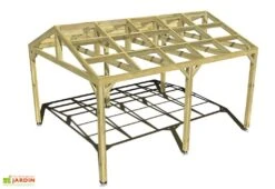 Pergola En Bois Autoportée Traité Autoclave Toit Double Pente - 5 M -Abriet Mobilier Soldes Boutique 5x4 2pents pergola bois plongeant