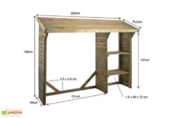 Abri Bûches à 2 Étagères Split (220 X 75,5 X 183 Cm) 5 Abri Bûches à 2 Étagères Split (220 X 75,5 X 183 Cm) -Abriet Mobilier Soldes Boutique abri buches 2 etageres split 220 x 75 5 x 183 cm jardipolys