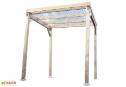 Tonnelle Autoportée Carport En Bois Autoclave Toit Plat 200x200cm -Abriet Mobilier Soldes Boutique abri buches bois 1