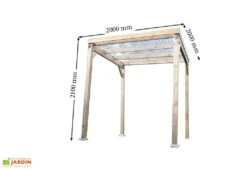 Tonnelle Autoportée Carport En Bois Autoclave Toit Plat 200x200cm -Abriet Mobilier Soldes Boutique abri buches toit plat 2x2 2