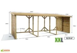 Abri Range-Bûches En Bois XXL - 16,7 M³ 5 Abri Range-Bûches En Bois XXL - 16,7 M³ -Abriet Mobilier Soldes Boutique abri buches xxl 520 x 217 x 206 cm jardipolys