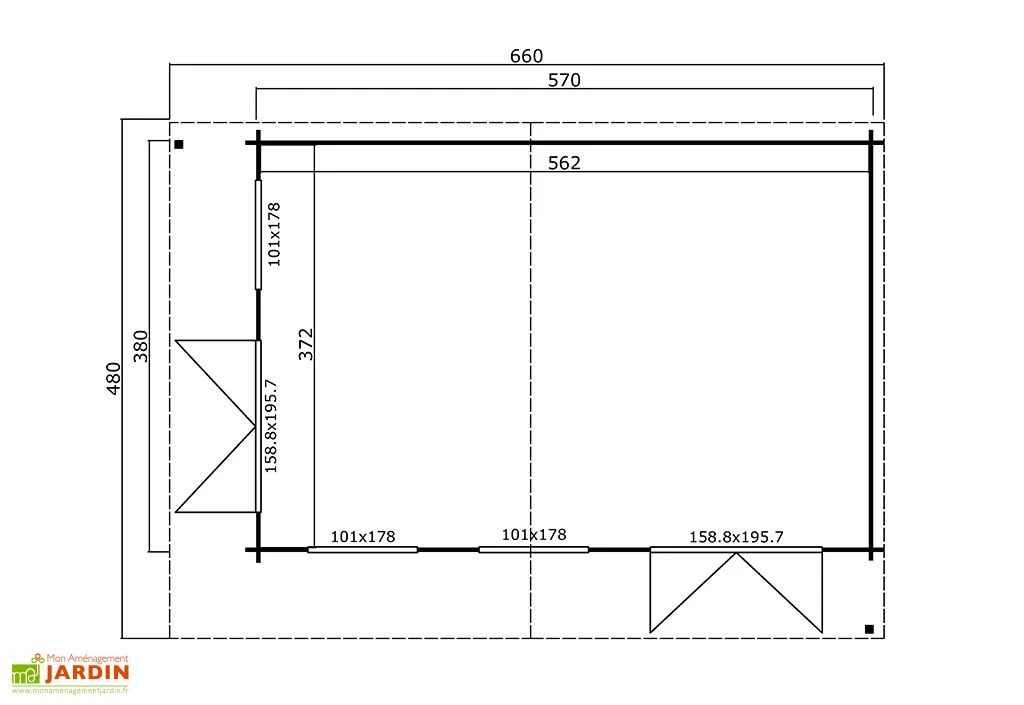 Abri De Jardin En Bois D’épicéa Brut 21,6 M² - Dominica 2 Abri De Jardin En Bois D’épicéa Brut 21,6 M² - Dominica – Image 2