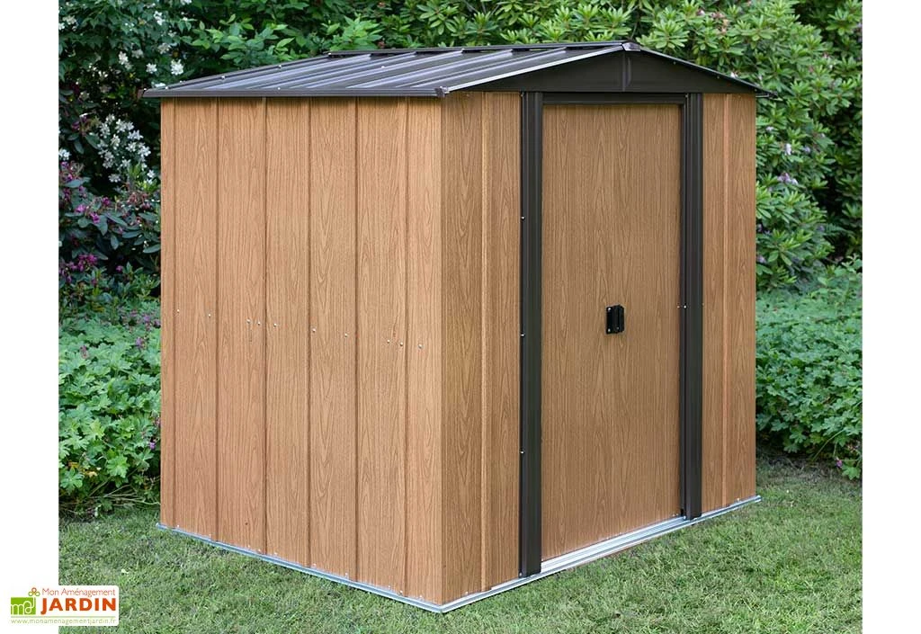 Abri De Jardin En Acier Galvanisé Imitation Bois Woodlake - 2,93 M² 1 Abri De Jardin En Acier Galvanisé Imitation Bois Woodlake - 2,93 M²