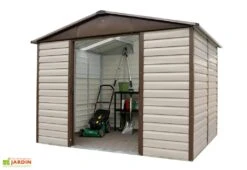 Abri De Jardin Acier Galvanisé Taupe Marron 237 X 303 Cm 7,18 M²