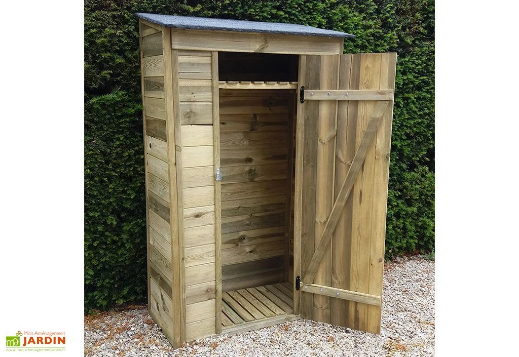 Abri De Jardin Adossable En Bois Traité 111 X 64 Cm 2 Abri De Jardin Adossable En Bois Traité 111 X 64 Cm – Image 2