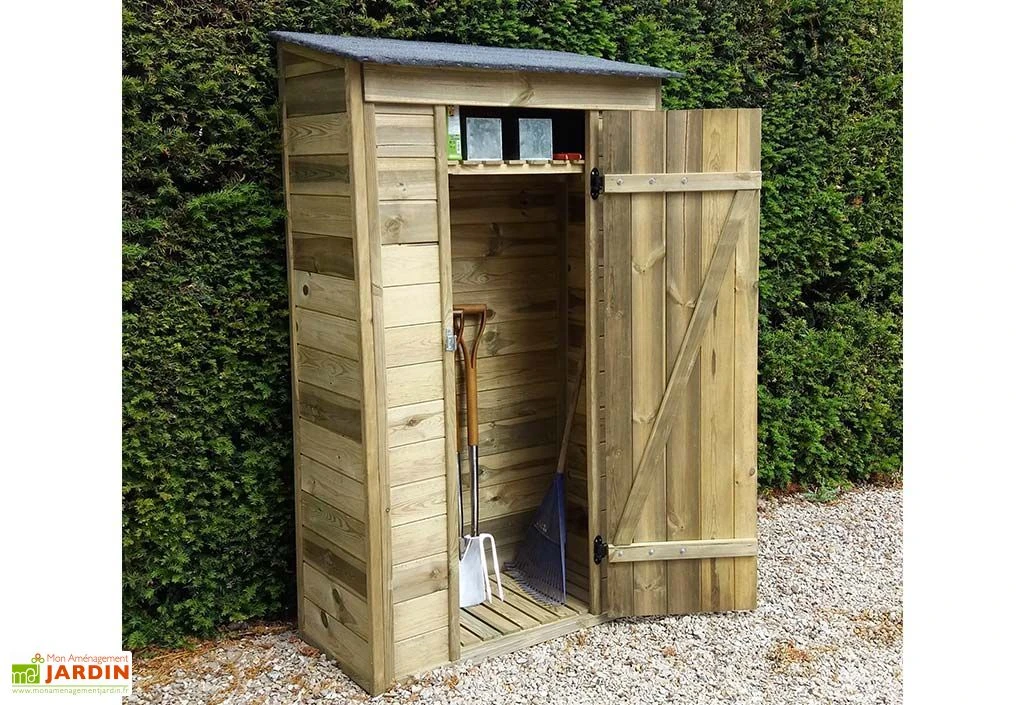 Abri De Jardin Adossable En Bois Traité 111 X 64 Cm 3 Abri De Jardin Adossable En Bois Traité 111 X 64 Cm – Image 3