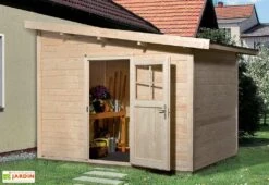 Abri De Jardin Adossé En Bois D’épicéa Brut 260 T1 – 4,94 M²