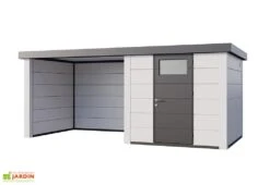 Abri De Jardin En Métal Avec Auvent Lounge – 12,5 M² 9 Abri De Jardin En Métal Avec Auvent Lounge – 12,5 M² -Abriet Mobilier Soldes Boutique abri jardin auvent gauche lounge blanc