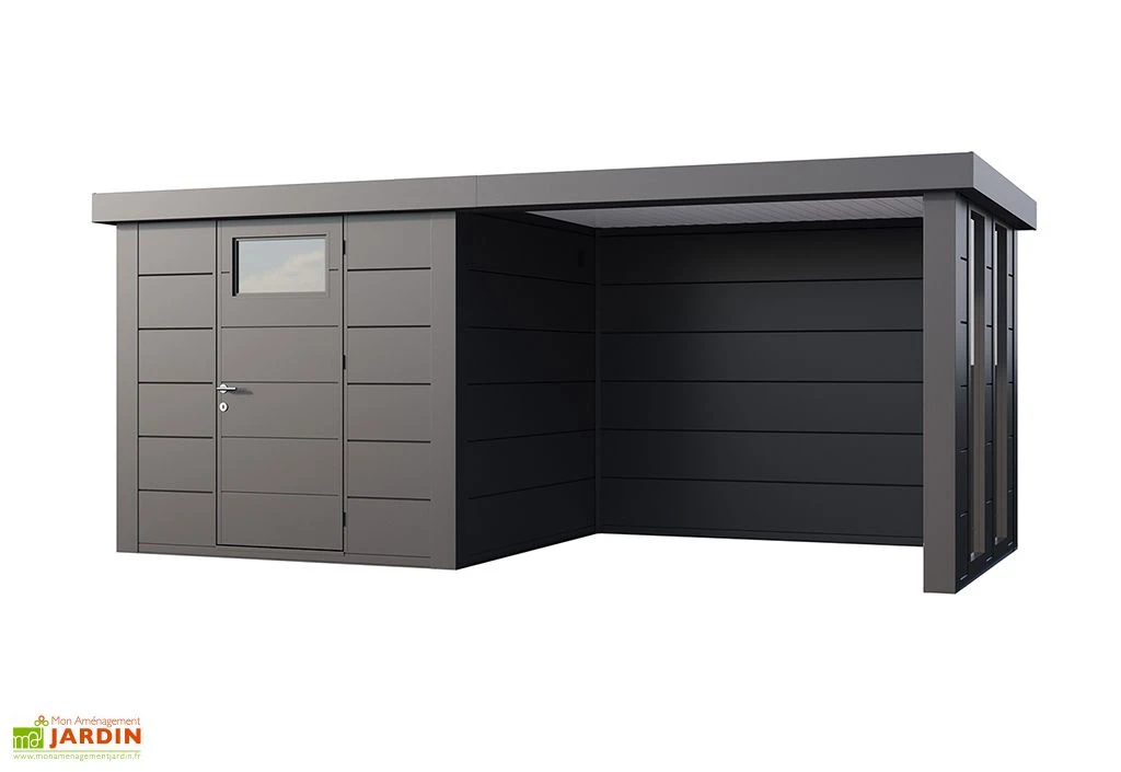 Abri De Jardin En Métal Avec Auvent Vitré Lounge – 12,5 M² 5 Abri De Jardin En Métal Avec Auvent Vitré Lounge – 12,5 M² – Image 5