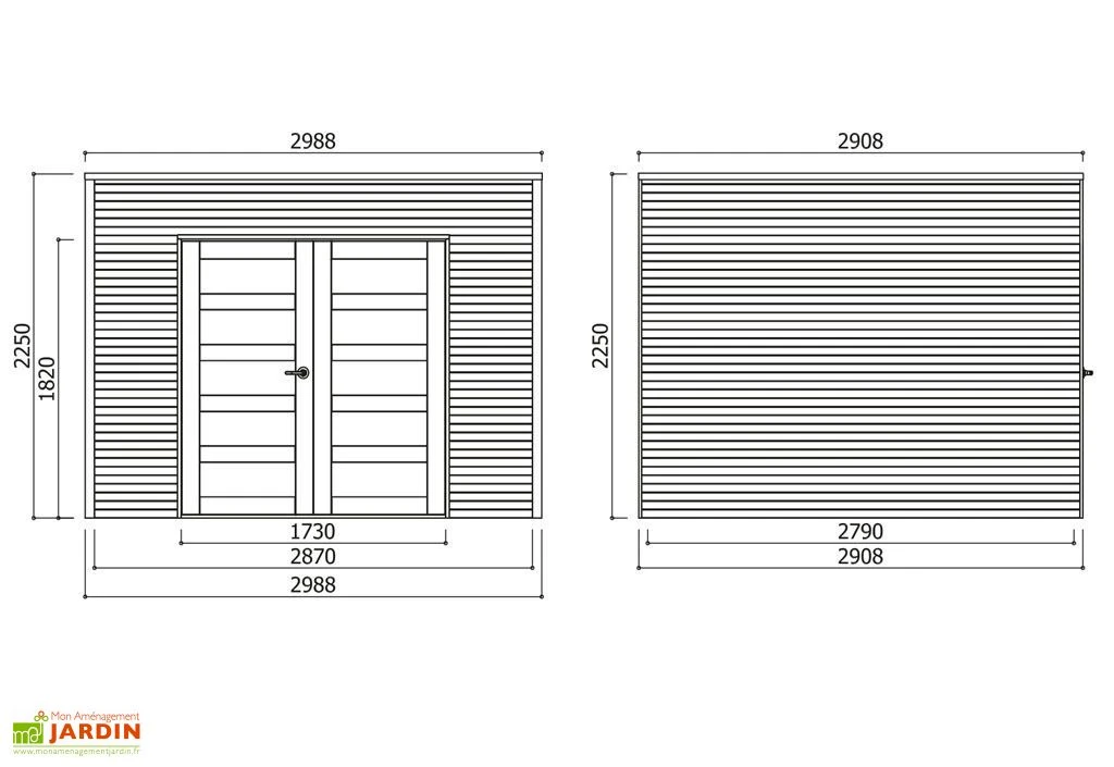 Solid Abri De Jardin En Bois Traité Bari 19 Mm – 9 M² Avec Toit Plat 2 Solid Abri De Jardin En Bois Traité Bari 19 Mm – 9 M² Avec Toit Plat – Image 2