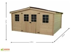 Abri De Jardin En Bois D'Epicéa Brut 16 M² -Abriet Mobilier Soldes Boutique abri jardin bois 400cm 28mm