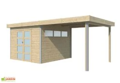 Abri De Jardin En Bois D’épicéa Brut Avec Auvent - 20,1 M²