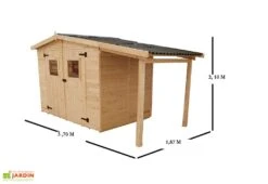 Abri De Jardin Bois Eden + Bûcher (336x160) 6 Abri De Jardin Bois Eden + Bûcher (336x160) -Abriet Mobilier Soldes Boutique abri jardin bois bucher 370cm