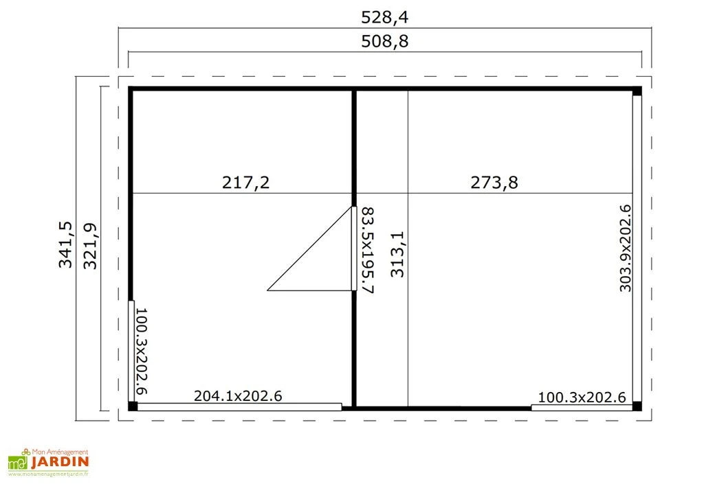 Abri De Jardin En Bois Brut Ep. 44 Mm 18,09 M² - Domeo 3 Plus 3 Abri De Jardin En Bois Brut Ep. 44 Mm 18,09 M² - Domeo 3 Plus – Image 3