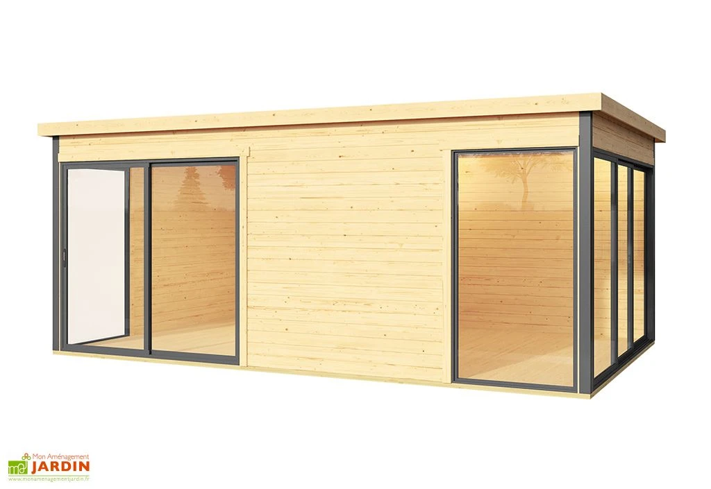 Abri De Jardin En Bois Brut Ep. 44 Mm 18,09 M² - Domeo 3 Plus 2 Abri De Jardin En Bois Brut Ep. 44 Mm 18,09 M² - Domeo 3 Plus – Image 2