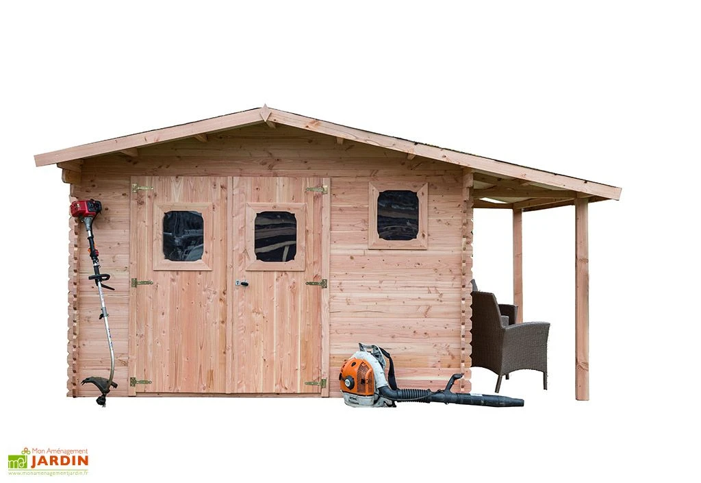 Abri De Jardin En Bois Douglas 28 Mm + Bûcher – 19,65 M² : 4,01 X 4,90 M 4 Abri De Jardin En Bois Douglas 28 Mm + Bûcher – 19,65 M² : 4,01 X 4,90 M – Image 4