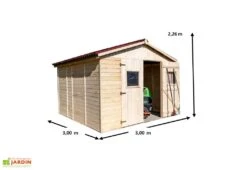 Abri De Jardin En Bois D’Épicéa Brut Habrita 9 M² -Abriet Mobilier Soldes Boutique abri jardin bois epicea brut habrita 9m 3