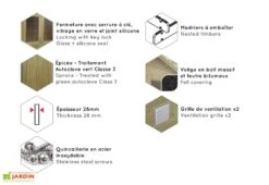 Abri De Jardin En Bois D’épicéa Traité Nicia Modern – 7,4 M² -Abriet Mobilier Soldes Boutique abri jardin bois epicea nicia modern caract