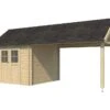 Abri De Jardin Bois D’Épicéa Toit Shingle + Auvent Gloucester 19 M²