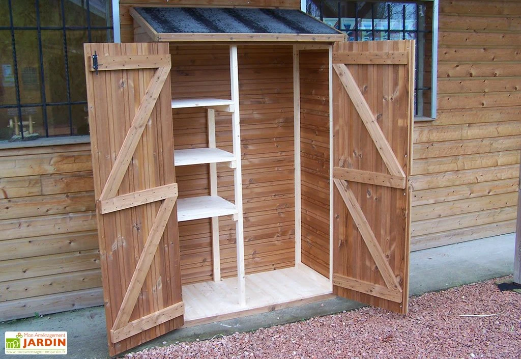 Armoire De Jardin En Bois Traité THT Avec étagères 1,24 X 2 M 2 Armoire De Jardin En Bois Traité THT Avec étagères 1,24 X 2 M – Image 2