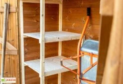 Armoire De Jardin En Bois Traité THT Avec étagères 1,76 X 1,84 M -Abriet Mobilier Soldes Boutique abri jardin bois epicea traite etageres 11m 2