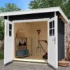Abri De Jardin En Bois D’épicéa Toiture Monopente Anthracite – 4,9 M²