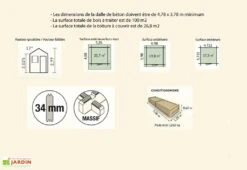 Abri De Jardin Bois Pavier (498x398x277) 34 Mm -Abriet Mobilier Soldes Boutique abri jardin bois pavier 34 mm