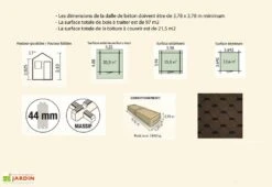 Abri De Jardin Bois Raisin (398x398x263) 44 Mm -Abriet Mobilier Soldes Boutique abri jardin bois raisin 44 mm