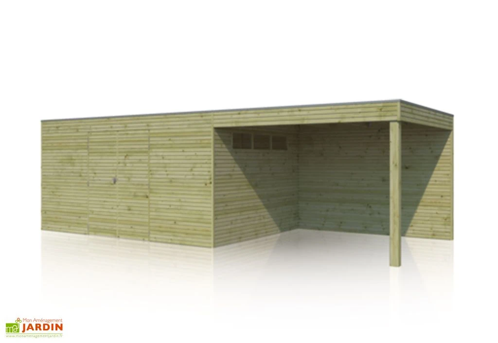 Abri De Jardin En Bois Traité Autoclave Avec Auvent 3 Abri De Jardin En Bois Traité Autoclave Avec Auvent – Image 3