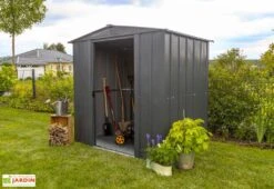 Abri De Jardin En Métal Gris Spacemaker Acier Galvanisé – 3 M² -Abriet Mobilier Soldes Boutique abri jardin metal acier galvanise spacemaker 65