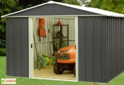 Abri De Jardin Acier Galvanisé Anthracite 298 X 303 Cm 9,03 M² -Abriet Mobilier Soldes Boutique abri jardin metal acier galvanise trigano 1 4