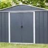 Abri De Jardin Acier Galvanisé Anthracite 396 X 303 Cm 12 M²