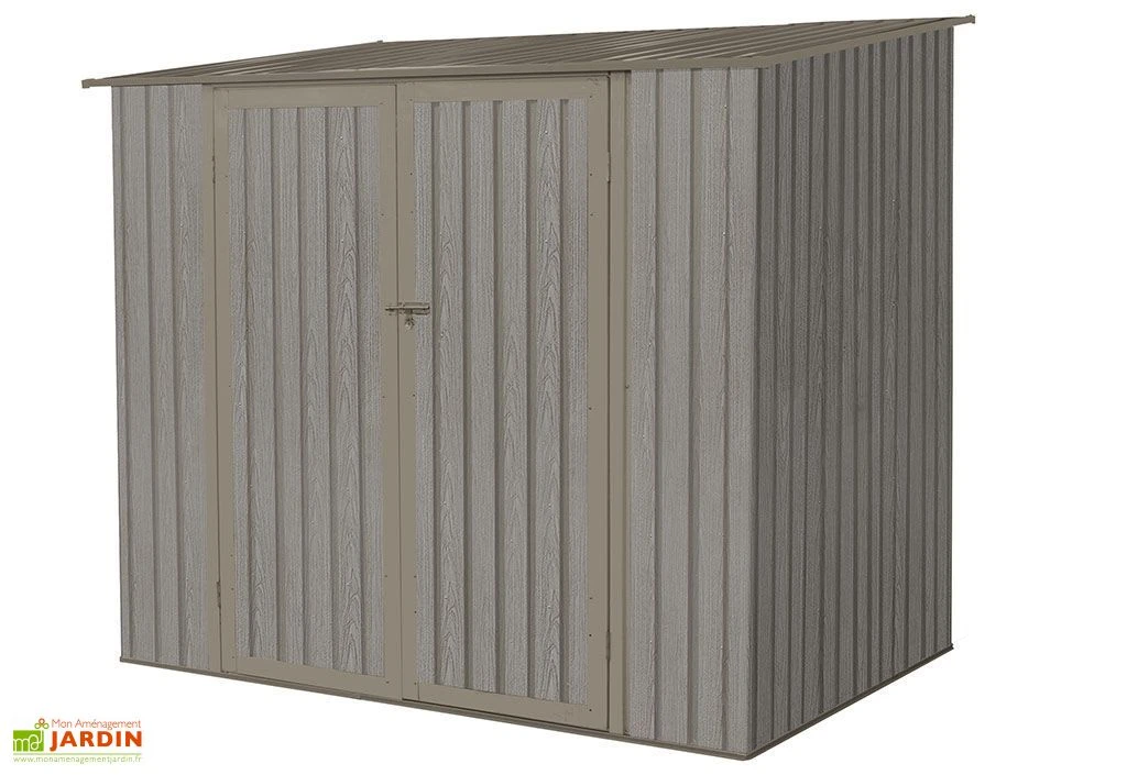 Abri De Jardin En Métal Monopente Look Bois Vieilli 3,17 M² 4 Abri De Jardin En Métal Monopente Look Bois Vieilli 3,17 M² – Image 4