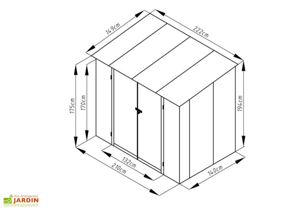 Abri De Jardin En Métal Monopente Look Bois Vieilli 3,17 M² 5 Abri De Jardin En Métal Monopente Look Bois Vieilli 3,17 M² – Image 5