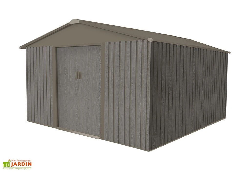 Abri De Jardin En Métal Look Bois Vieilli 9,66 M² 2 Abri De Jardin En Métal Look Bois Vieilli 9,66 M² – Image 2