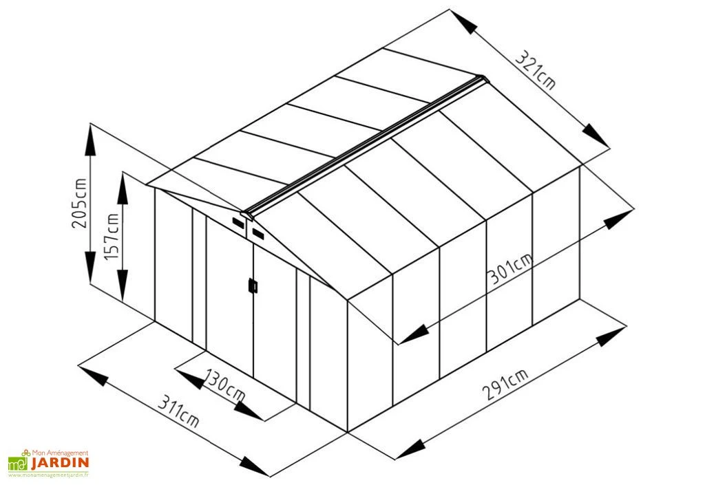 Abri De Jardin En Métal Look Bois Vieilli 9,66 M² 3 Abri De Jardin En Métal Look Bois Vieilli 9,66 M² – Image 3