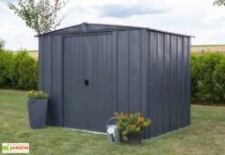 Abri De Jardin En Métal Gris Spacemaker Acier Galvanisé – 4,5 M² -Abriet Mobilier Soldes Boutique abri jardin metal spacemaker gris acier galvanise 250cm 1
