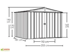 Abri De Jardin En Métal Gris Spacemaker Acier Galvanisé – 4,5 M² -Abriet Mobilier Soldes Boutique abri jardin metal spacemaker gris acier galvanise 250cm 3