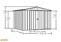 Abri De Jardin En Métal Gris Spacemaker Acier Galvanisé – 7 M² -Abriet Mobilier Soldes Boutique abri jardin metal spacemaker gris acier galvanise 300cm 2