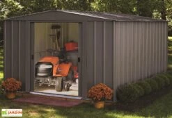 Abri De Jardin En Métal Gris Spacemaker Acier Galvanisé – 11 M² -Abriet Mobilier Soldes Boutique abri jardin metal spacemaker gris acier galvanise 370cm 5