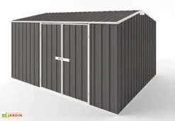 Abri De Jardin En Métal Galvanisé Gris 11 M² 0,35 Mm -Abriet Mobilier Soldes Boutique abri jardin metal zincalume galvanise 300x375cm 2