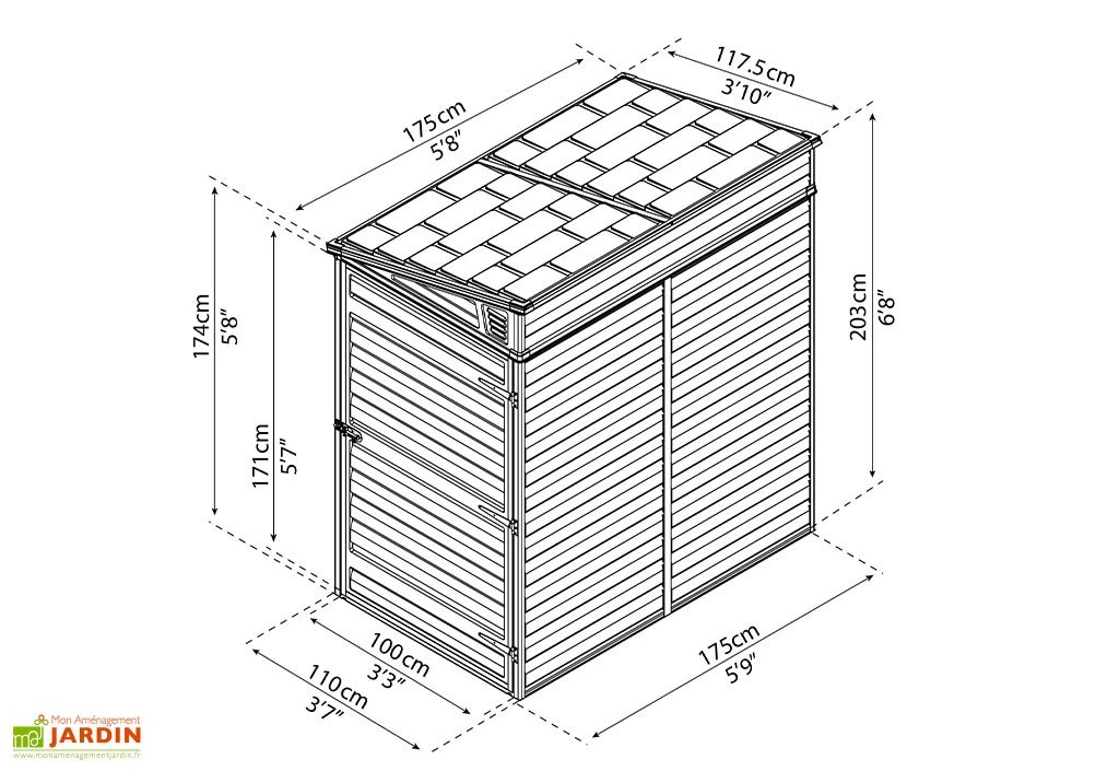 Abri De Jardin Skylight 2,1 M² Pent Ambre | Palram - Canopia 6 Abri De Jardin Skylight 2,1 M² Pent Ambre | Palram - Canopia – Image 6