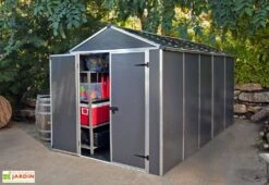 Abri De Jardin En Aluminium Et Polycarbonate 175 Cm – Rubicon Anthracite -Abriet Mobilier Soldes Boutique abri jardin polycarbonate rubicon 6x12 1