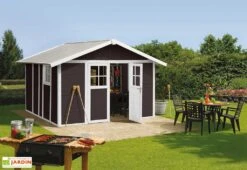 Grosfillex Abri De Jardin PVC Deco 11 (Rouge - Anthracite - Moka) 7 Grosfillex Abri De Jardin PVC Deco 11 (Rouge - Anthracite - Moka) -Abriet Mobilier Soldes Boutique abri jardin pvc deco 11 moka